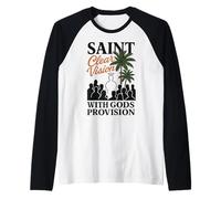 Saint Crowd Faith Clear Vision God’s Provision Bible Graphic Raglan Baseball Tee