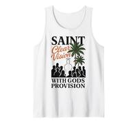 Saint Crowd Faith Clear Vision God’s Provision Bible Graphic Tank Top