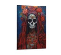 Saint Death Painting, Santa Muerte Occult Wall Art Posters Canvas Wall Art Posters Living Room Poster Bedroom Painting Frame-style 24x36inch(60x90cm)