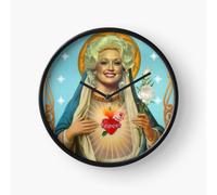 (saint dolly parton=1060) Wall Clock 12 Inch Funny Mantel & Tabletop Art Decor for Home Bedroom Office