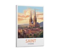 Saint Etienne Sunset Vintage Travel Poster Landscape 08x12inch(20x30cm) Canvas Wall Art Posters for Living Room Decor Paintings for Home Decor