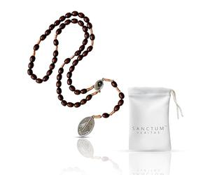 Saint Faustina Kowalska Chaplet True Relic Apostle Divine of Mercy Miraculous Medal Jesus I Trust in You Chaplet Three O ' Clock Prayer Poland Polish Novena Brown on Cord