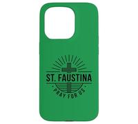 Saint Faustina Pray For Us Catholic Cross Case for iPhone 15 Pro