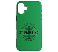 Saint Faustina Pray For Us Catholic Cross Case for iPhone 16 Plus