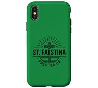 Saint Faustina Pray For Us Catholic Cross Case for iPhone X/XS