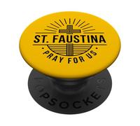 Saint Faustina Pray For Us Catholic Cross PopSockets Adhesive PopGrip
