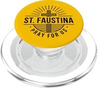 Saint Faustina Pray For Us Catholic Cross PopSockets PopGrip for MagSafe
