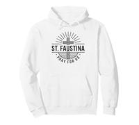 Saint Faustina Pray For Us Catholic Cross Pullover Hoodie