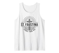 Saint Faustina Pray for Us Catholic Cross Tank Top