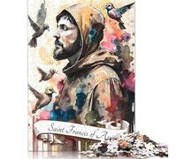 Saint Francis of Assisi Jigsaw Puzzles 1000 Pieces Jigsaw Creative Rectangular Large Family Puzzle Game Artwork for Adults 1000pcs (75x50cm)