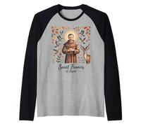 Saint Francis of Assisi Raglan Baseball Tee