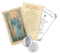 Saint Gabriel Prayer Card - St Gabriel Token, The Lord's Prayer - Laminated Archangel Gabriel Holy Cards for Daily Devotion - Set of 3 Items