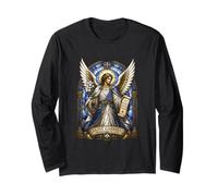Saint Gabriel Stained Glass Art Archangel God Messenger Long Sleeve T-Shirt