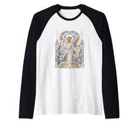 Saint Gabriel Stained Glass Art Archangel God Messenger Raglan Baseball Tee