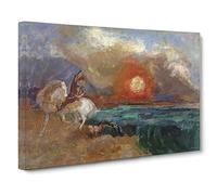 Saint George And The Dragon By Odilon Redon Canvas Print | Gallery Wrapped 30mm Frame Wall Art | 20x14 inches | Ready to Hang | Classic Religious Picture | Living Room Bedroom Lounge Office