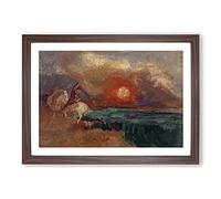 Saint George and The Dragon by Odilon Redon Framed Print | A2 Walnut Framed Wall Art | Ready to Hang | Modern Nature Picture | Living Room Bedroom Lounge Office