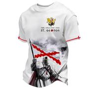 Saint George Day T Shirt Men England Flag Print Patriotic Tee English Pride St George's Top Cosy