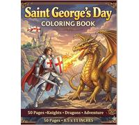 Saint George’s Day Coloring Book: 50 Fun Illustrations of Brave Knights, Epic Dragons, and Heroic Adventures for Kids Ages 4-10