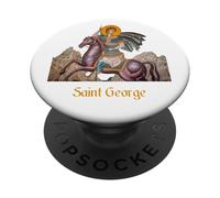 Saint George Shirt Saint George Riding on a Horse PopSockets Adhesive PopGrip