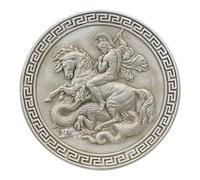 Saint George Slaying the Dragon Relief - Hard Plaster Wall Sculpture 10.65in