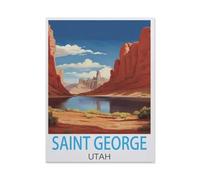 Saint George Utah Vintage Travel Poster,Jigsaws Puzzles 1000 Pieces Teens Kids Jigsaw Entertainment Toys Brain Challenge Puzzle(75x50cm)-AI67