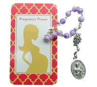 Saint Gerard Rosary Chaplet Patron Fertility Motherhood Prayer Card Gift | Italian made chaplet, for expectant or hopeful mothers, comforting keepsake, symbol of hope