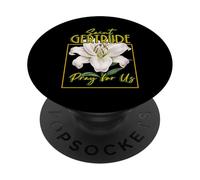 Saint Gertrude Lily of Purity Women's Faith Devotion PopSockets Adhesive PopGrip