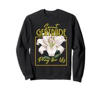 Saint Gertrude Lily of Purity Women's Faith Devotion Sweatshirt
