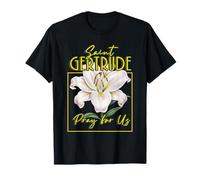 Saint Gertrude Lily of Purity Women's Faith Devotion T-Shirt