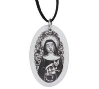 Saint Gertrude Touchstone Necklace with St. Gertrude of Nivelles Patron Saint of Cats Prayer Card | Catholic Jewelry | Great Gift for Confirmation | Made in the USA