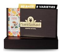 Saint Gottard Assorted Tea Box - Collection of 8 Premium Herbal & Fruit Infusions (Mint Chocolate, Matcha & Lemon, Green Tea Mint & Honey, Pink Lemonade, Forest Fruits, Citrus Mix, Chai Rosehip