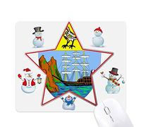 Saint Helena Africa National Emblem Christmas Snowman Family Star Mouse Pad