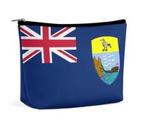 Saint Helena Flag Makeup Bag Lightweight PU Cosmetic Organizer for Travel Purse Women