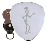 Saint Hero Steel Guitar Plectrum Pick Engraved in Keyring Holder