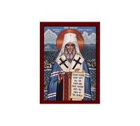 Saint Innocent Greek Orthodox Icon, Handmade Byzantine Christian Wall Art
