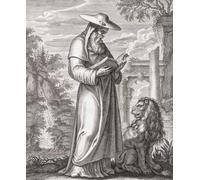 Saint Jerome, also known as Jerome of Stridon circa 340 - 420. He translated the Bible into Latin a work known as The Vulgate. From a 17th Century Print by Cornelis Galle the Elder, of a Work by David