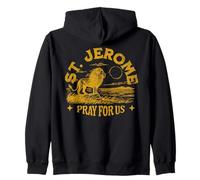 Saint Jerome and the Lion Catholic Saint Thorn in Paw Bible Zip Hoodie