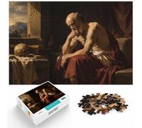 Saint Jerome Skull Books Wooden Puzzle 1000 Pieces, Adult Jigsaw