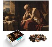 Saint Jerome Skull Books Wooden Puzzle 300 Pieces, Adult Gift Idea | Puzzle for Adults - hands-on indoor leisure at your own pace.