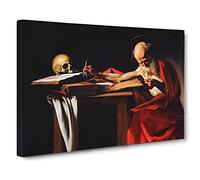 Saint Jerome Writing By Caravaggio Canvas Wall Art Print 20x14 Inch