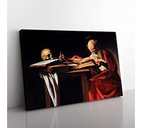 Saint Jerome Writing by Caravaggio Canvas Wall Art Print 30x20 Inch