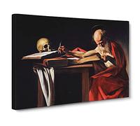 Saint Jerome Writing By Caravaggio Canvas Wall Art Print 30x20 Inch