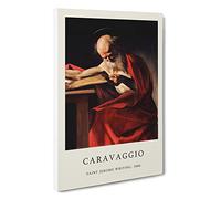 Saint Jerome Writing Caravaggio Canvas Print | Gallery Wrapped 30mm Frame Wall Art | 30x20 inches | Ready to Hang | Baroque Religious Picture | Living Room Bedroom Lounge Office