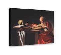 Saint Jerome Writing Painting by Caravaggio Canvas Art Poster And Wall Art Picture Print Modern Family Bedroom Decor Frame 24x36inch(60x90cm)