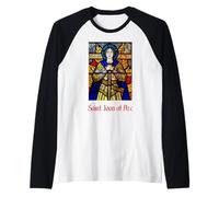 Saint Joan of Arc Shirt Christian Saint Raglan Baseball Tee