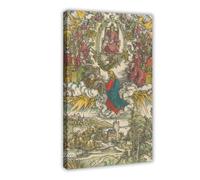 Saint John Kneeling before Christ And The Twenty-four Elders Canvas Poster Wall Art Decor Print Picture Paintings for Living Room Bedroom Decoration Frame-style 20x30inch(50x75cm)