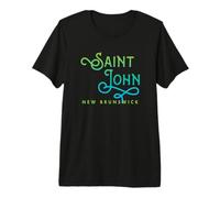 Saint John, New Brunswick, Canada Typographic Wave Design Premium T-Shirt