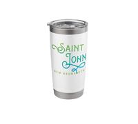 Saint John, New Brunswick, Canada Typographic Wave Design Stainless Steel Insulated Tumbler