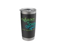 Saint John, New Brunswick, Canada Typographic Wave Design Stainless Steel Insulated Tumbler