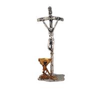 Saint John Paul II Crucifix with Communion Chalice (Silver Cross - Gold Chalice)
